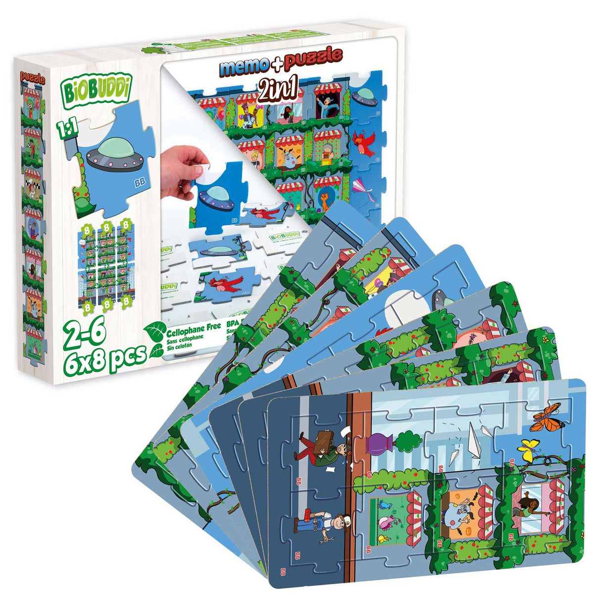 Biobuddi 2in1 Puzzle and Memo City Life