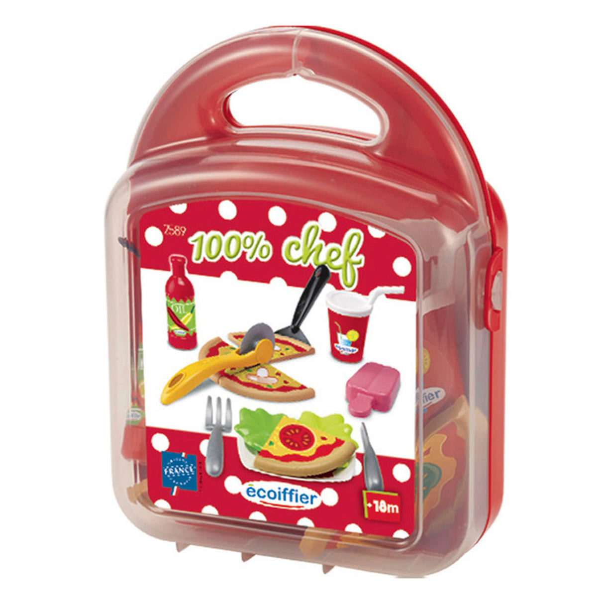 Ecoiffier 100% chef pizza in suitcase