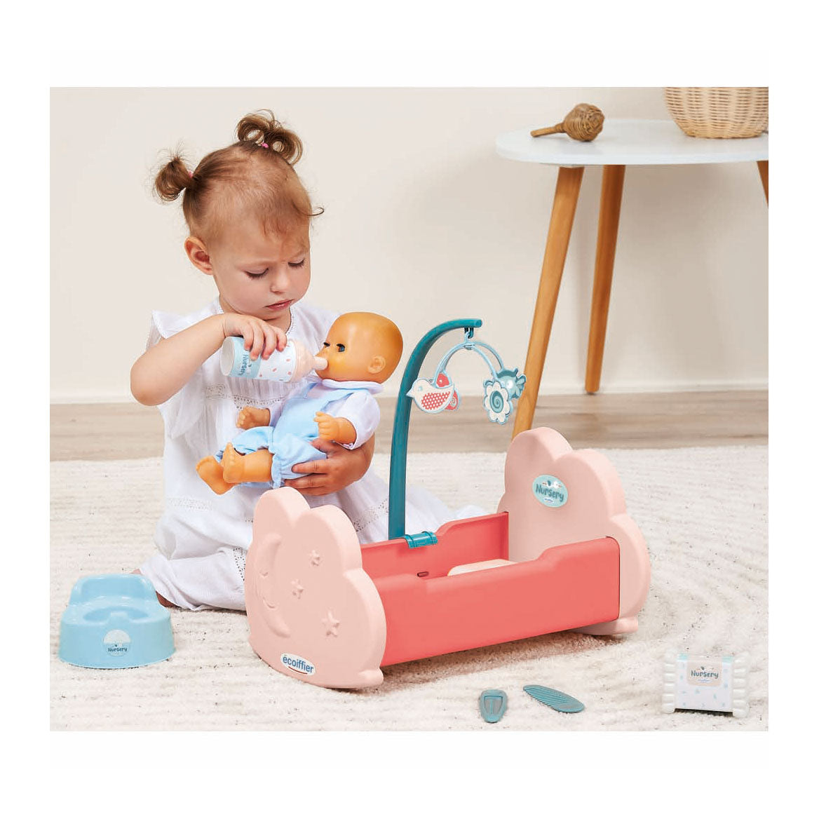 Ecoiffier Doll's Cradle s příslušenstvím, 6DLG.