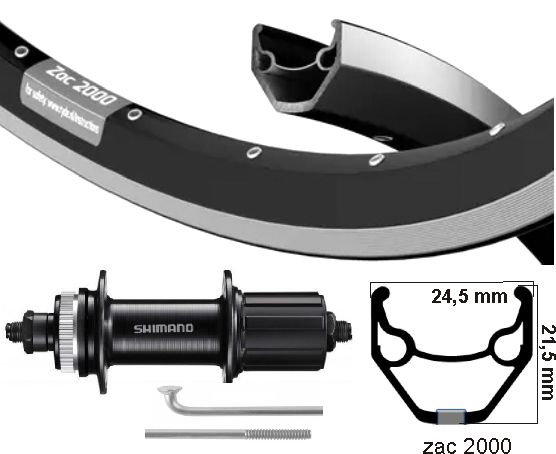 KGS Zadní kolo 28 palců (622) Zwart-RR kazeta V-Brake Centerlock 8-10 SPD QR