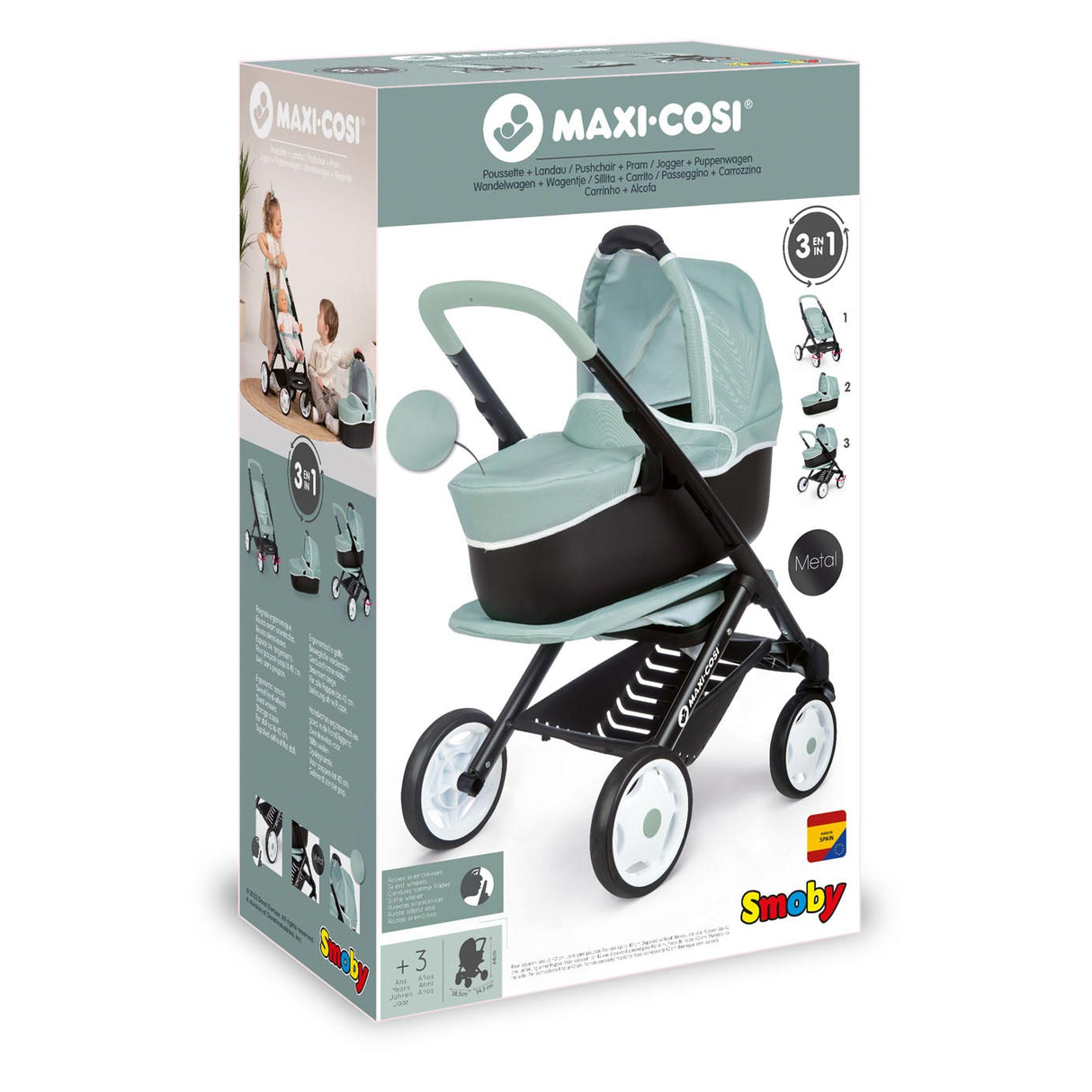Smoby - maxi -cosi lalka właściwa szałwia 3in1