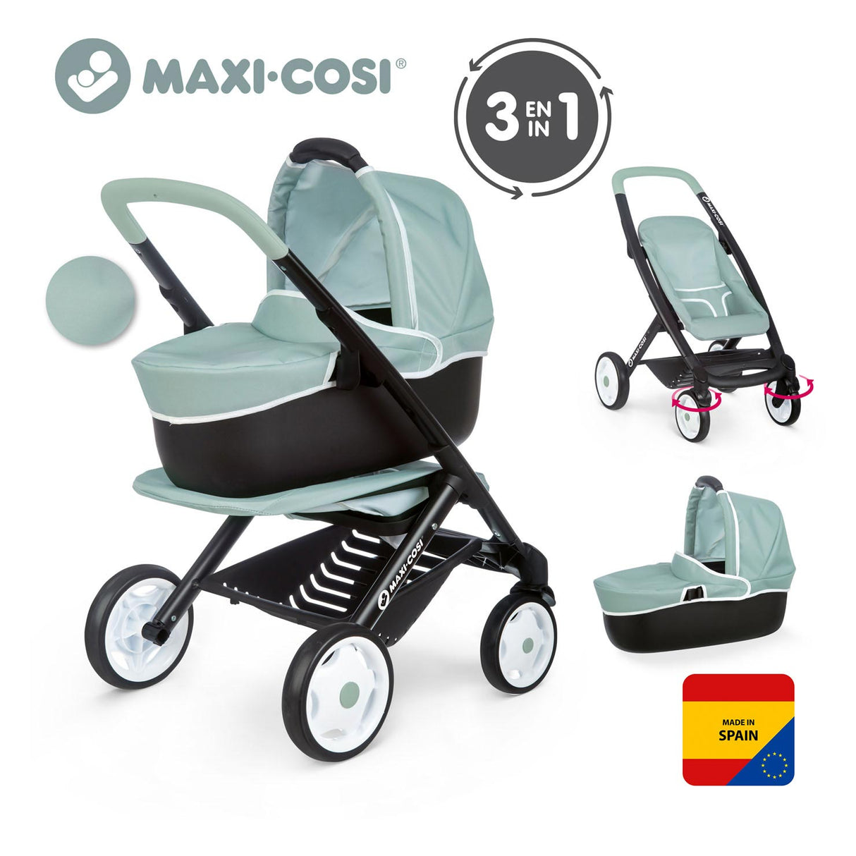 Smoby - maxi -cosi lalka właściwa szałwia 3in1