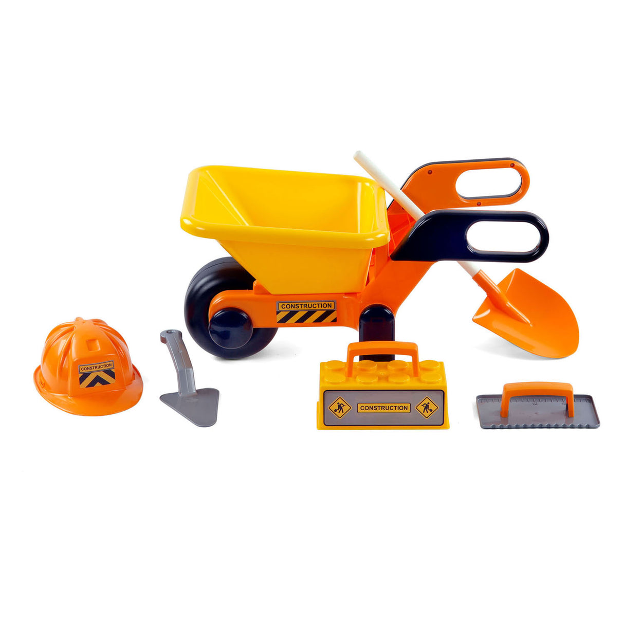 Cavallino wheelbarrow yellow with tools and helmet, 6dlg.