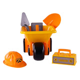 Cavallino wheelbarrow yellow with tools and helmet, 6dlg.