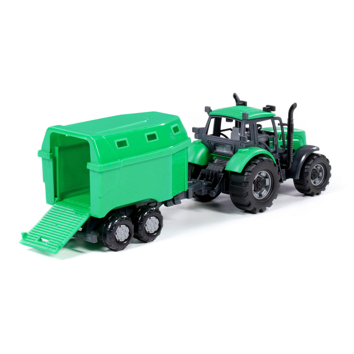 Cavallino Tractor con rimorchio per cavalli verde, scala 1:32