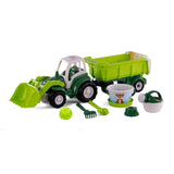 Cavallino XL Tractor Green s přívěsem naklonění a kbelíku, 9DLG.