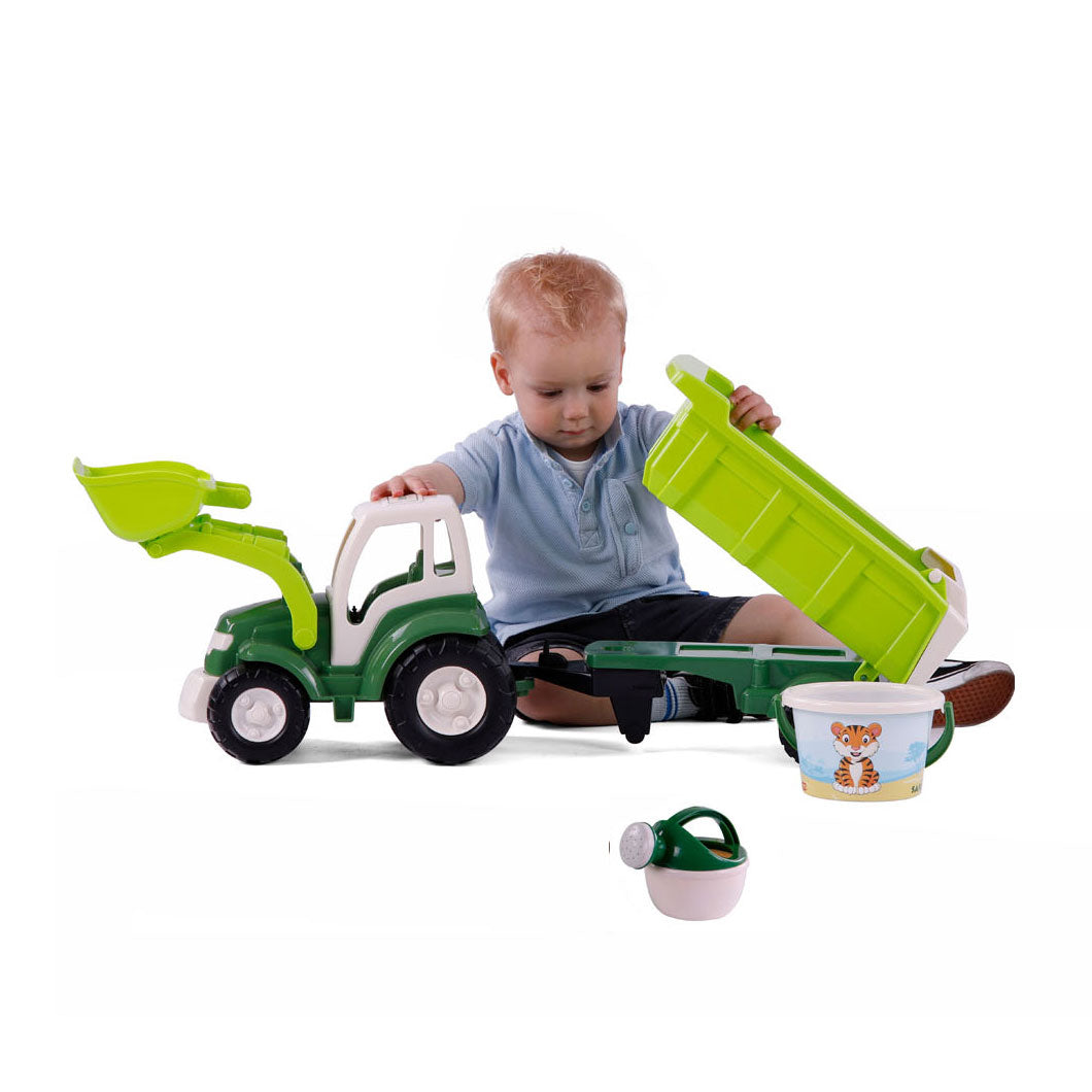 Cavallino XL Tractor Green s přívěsem naklonění a kbelíku, 9DLG.