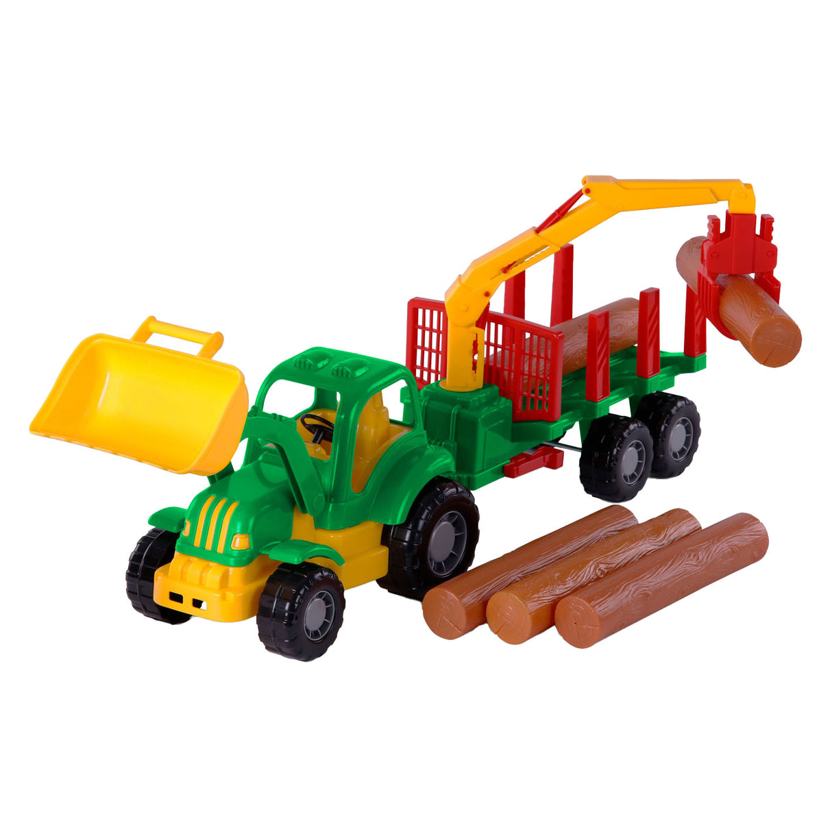Klasický traktor Cavallino s přívěsem a dřevem, 61 cm
