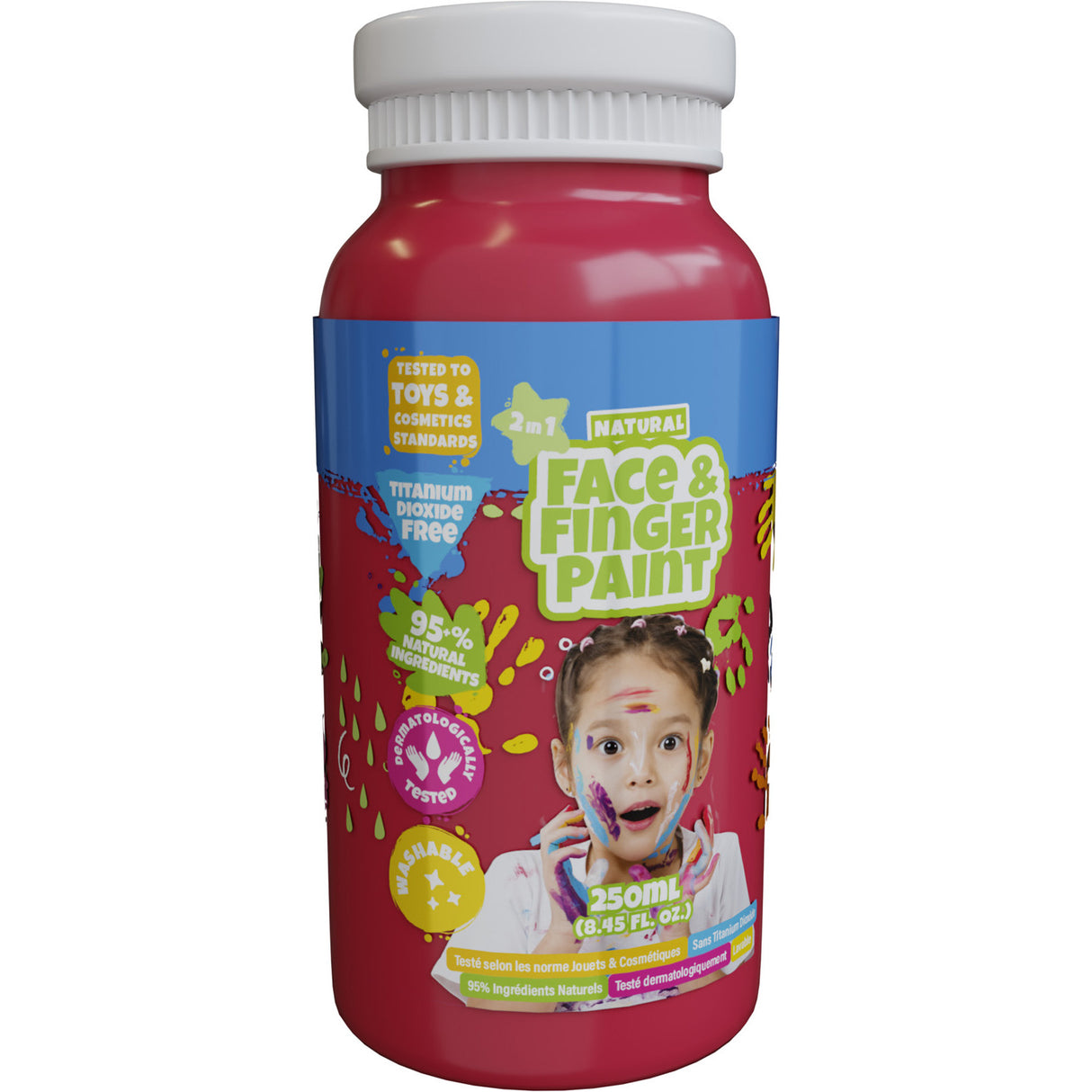 Boti Natural Face FingerPaint Bottle - červená, 250 ml