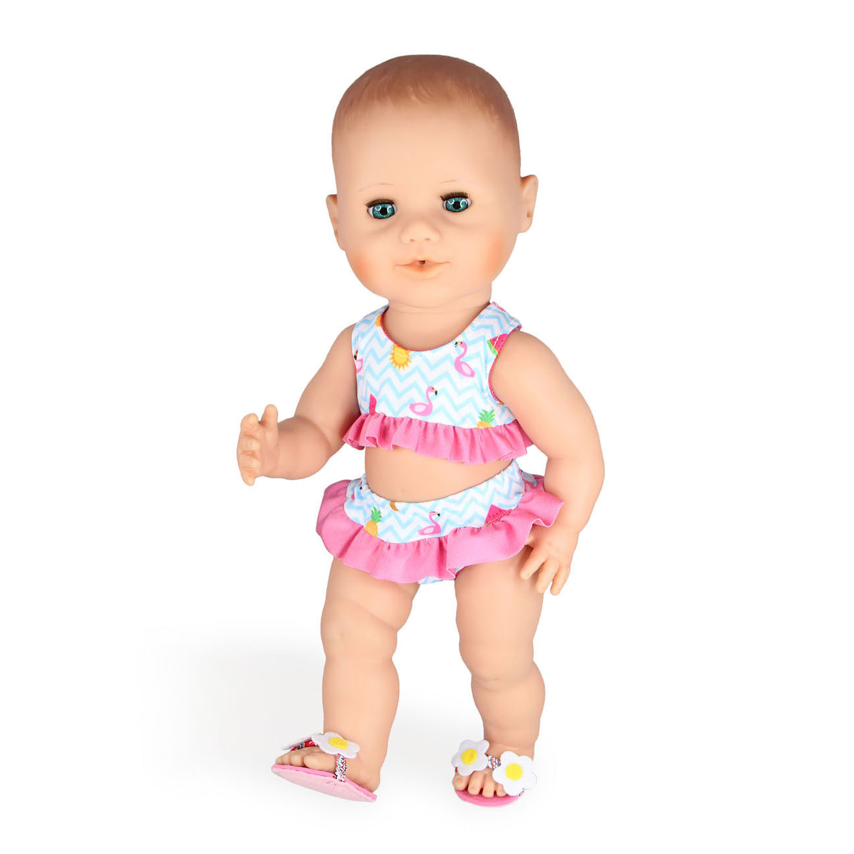 Dolls bikini with flamingo slippers, 35-45 cm