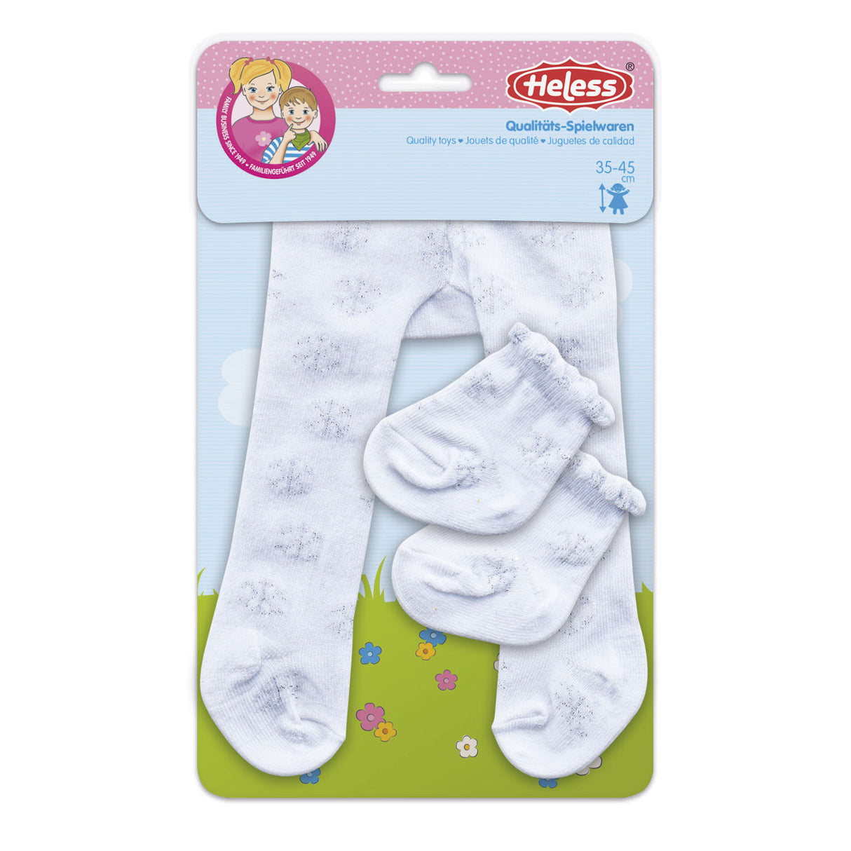 Bambola Heless -Millot con calze -fiocchi di neve, 35-45 cm