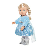 Lutka obleka ledena princesa z rtom, 28-35 cm