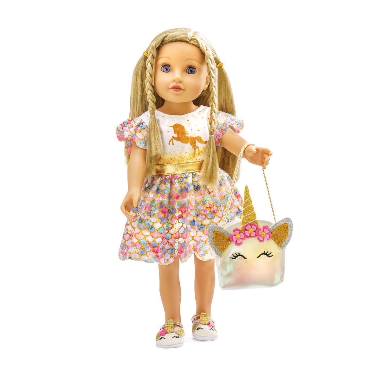 Obleka za lutke UNICORN GOLDY, 28-35 cm