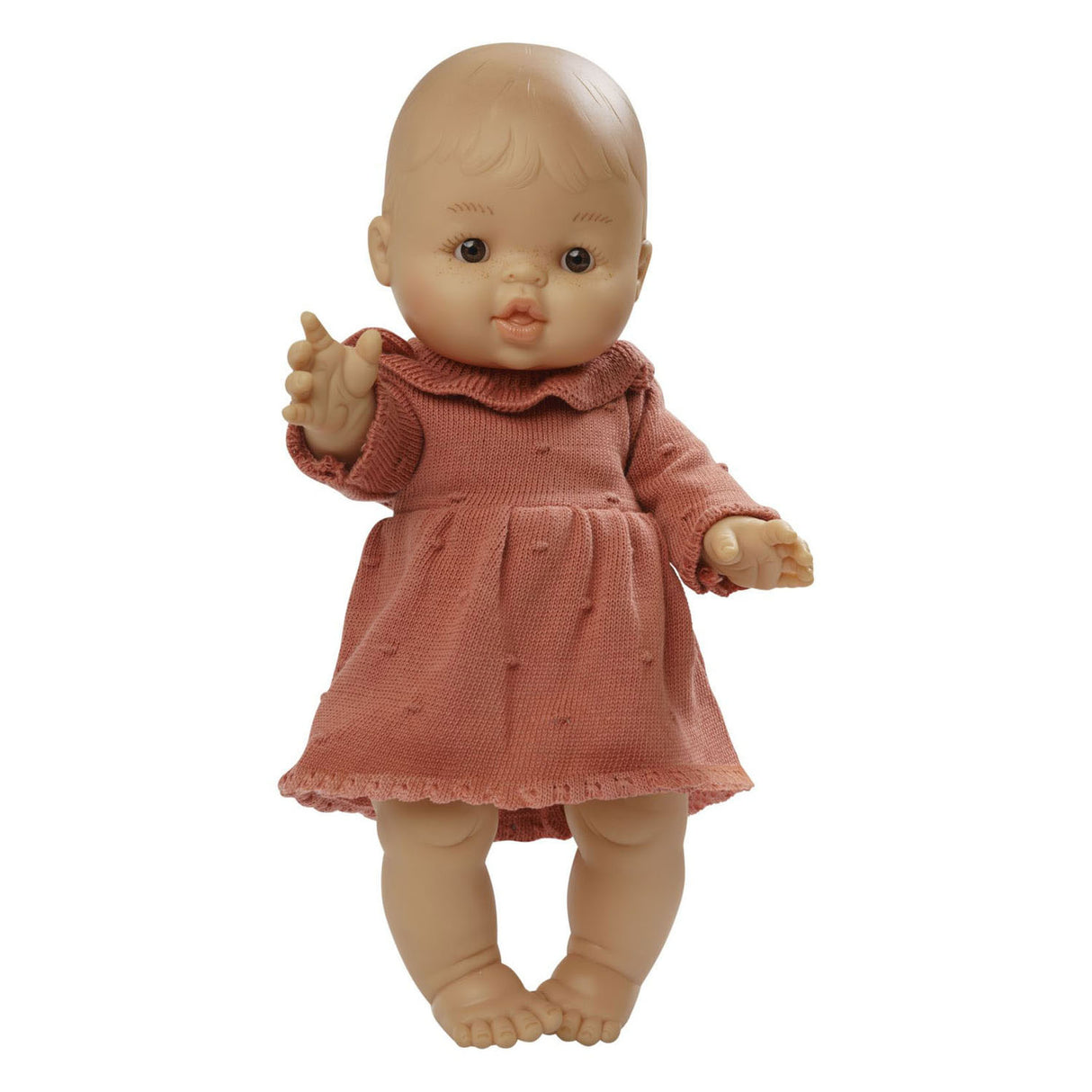 Kleteča lutka Pleteča obleka breskev, 28-35 cm