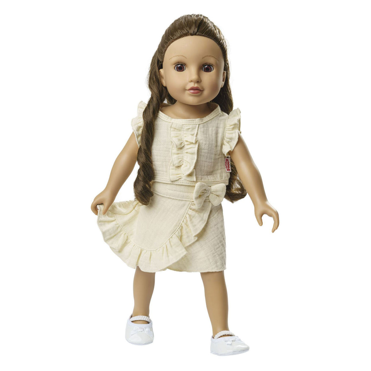 Heless doll wrap skirt ecru with ruffles, 35-45 cm