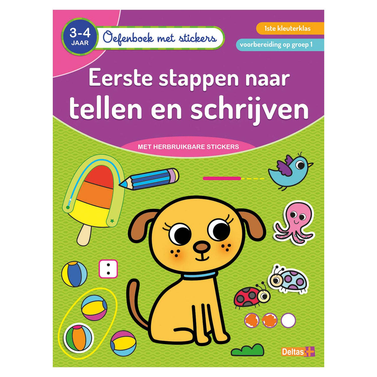 Deltas Exercise Book with stickers - Counting and writing (3-4 years)