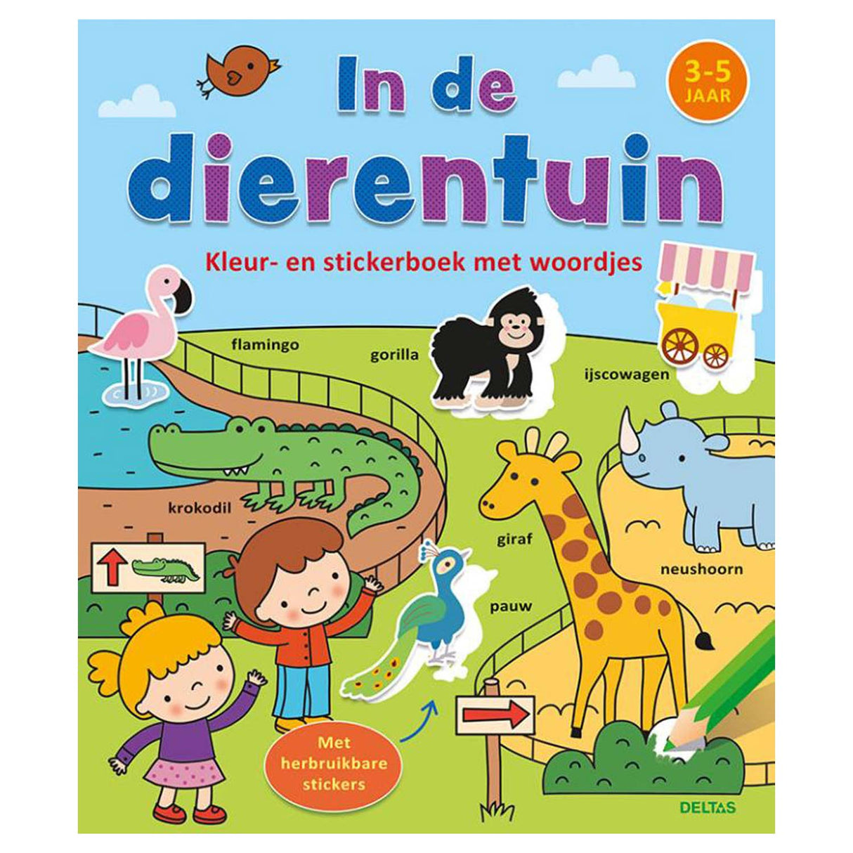 Deltas color and sticker book with words - in the zoo