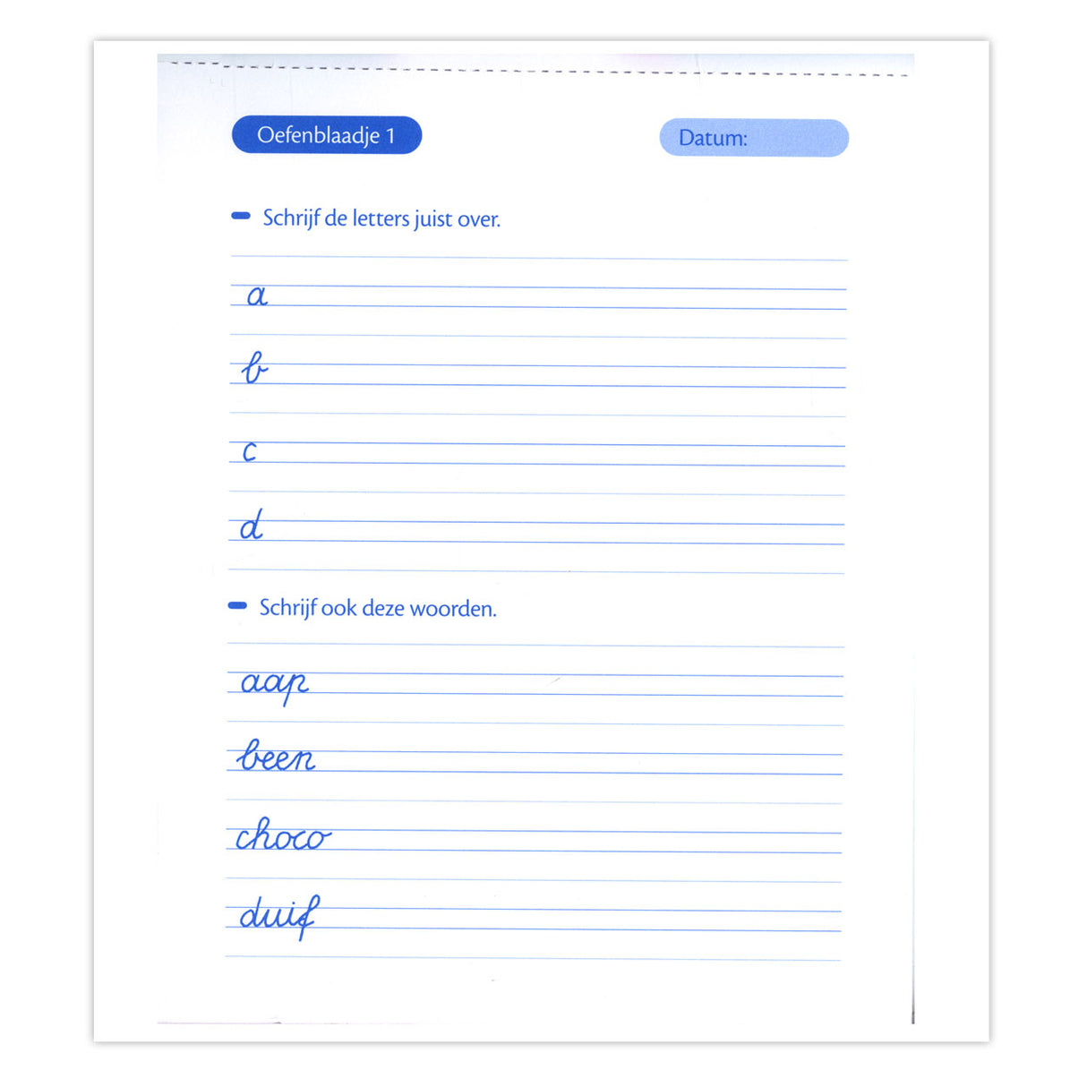 Writing practice leaves (6-7 J.)