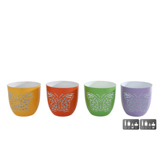 Supporto tealight vlinder 4 metallo assorti