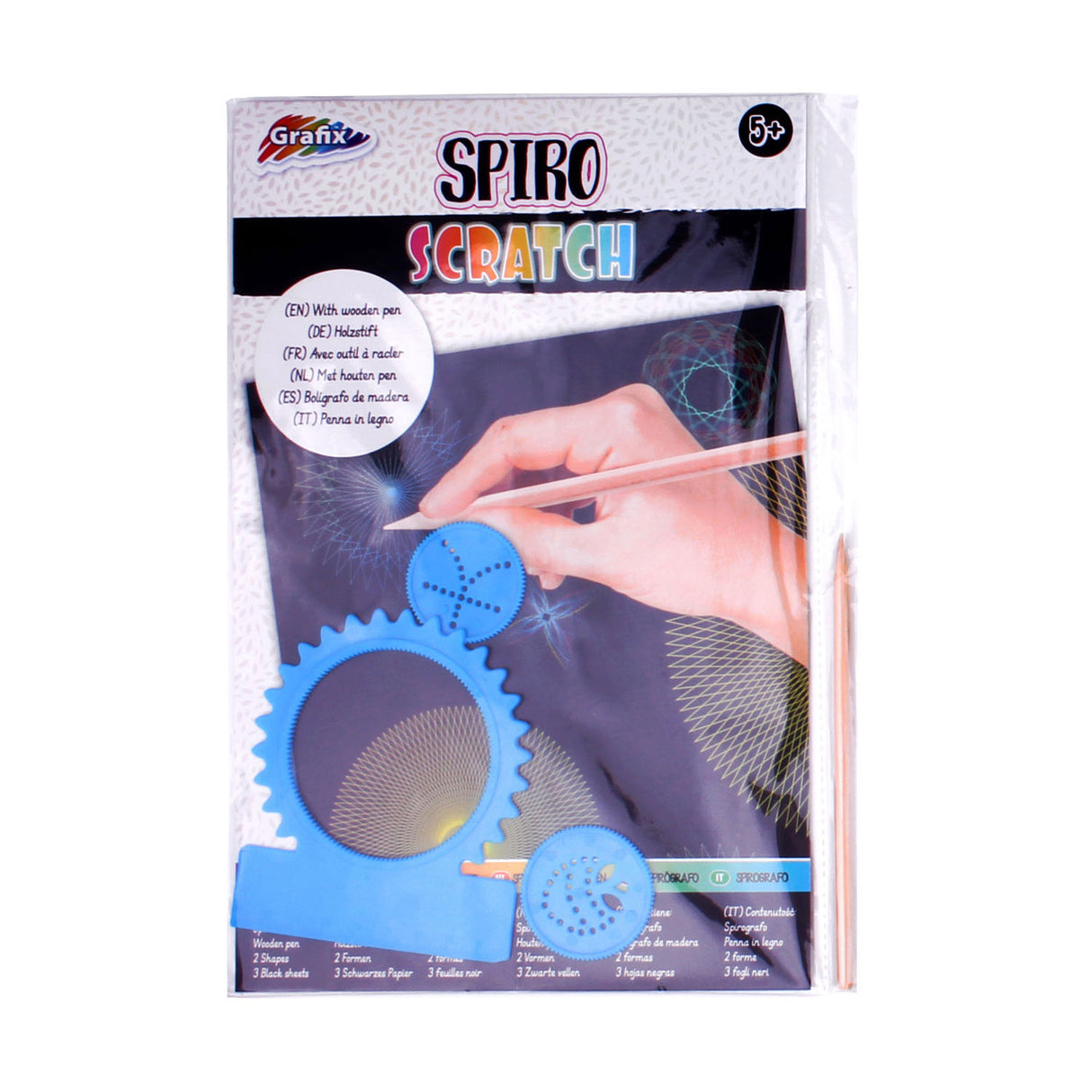 Scratch set with spirals