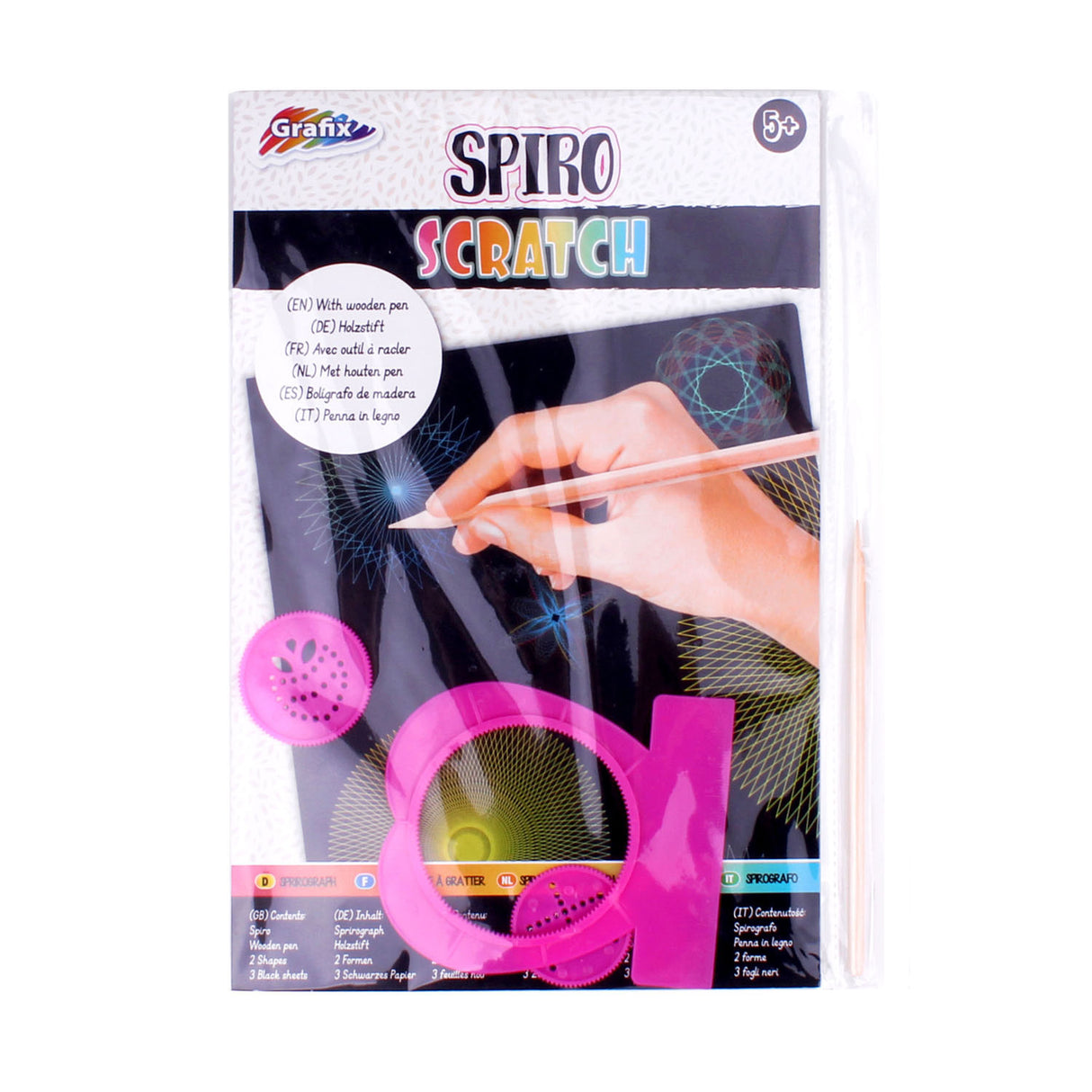Scratch set with spirals