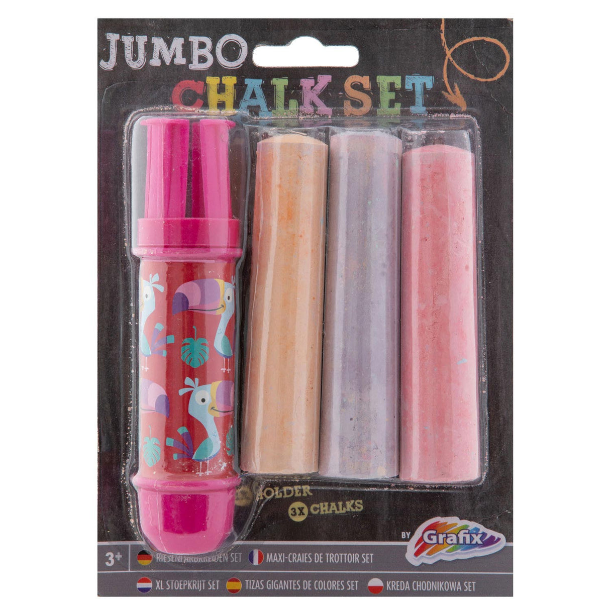 Creative craft group jumbo krijthouder + krijt, 3st.