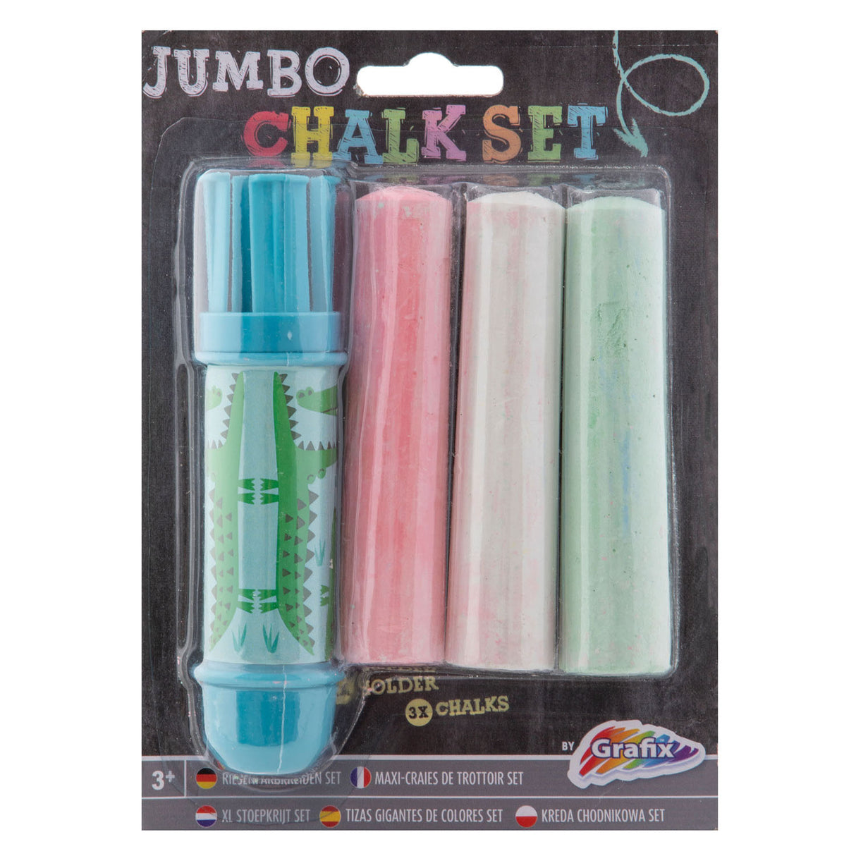 Creative craft group jumbo krijthouder + krijt, 3st.