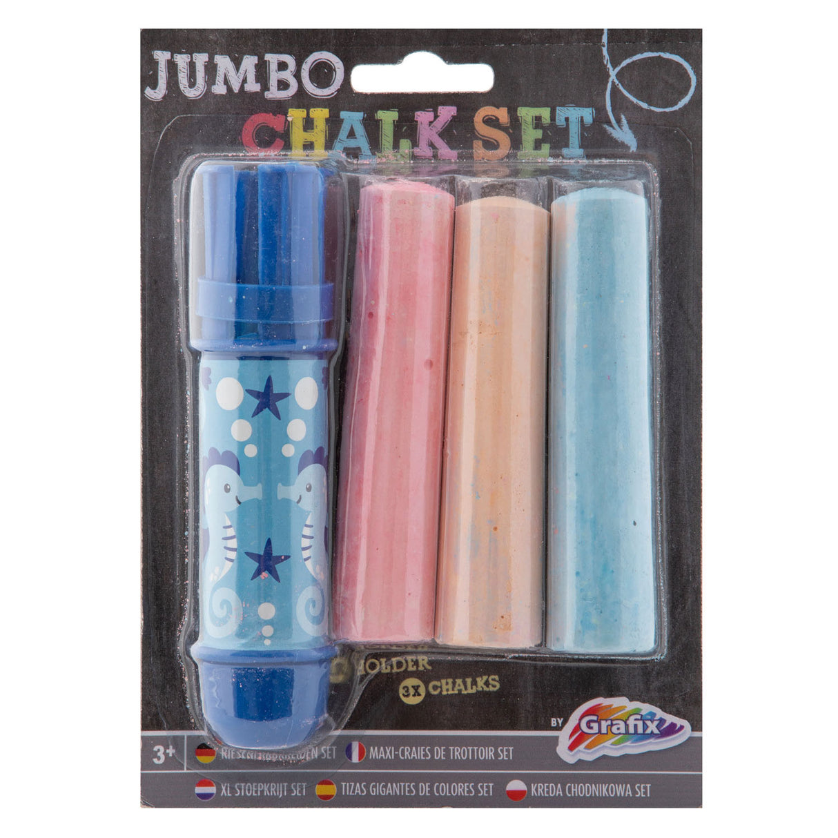 Creative craft group jumbo krijthouder + krijt, 3st.