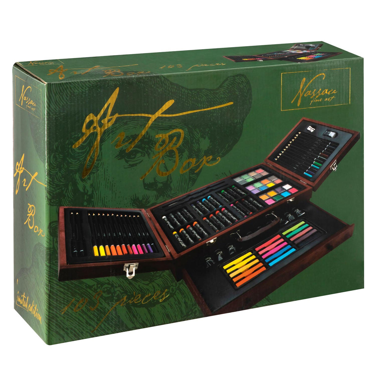 Nassau Fine Art Nassau Luxury Art Set Creative in Wooden Suitcase, 103DLG.