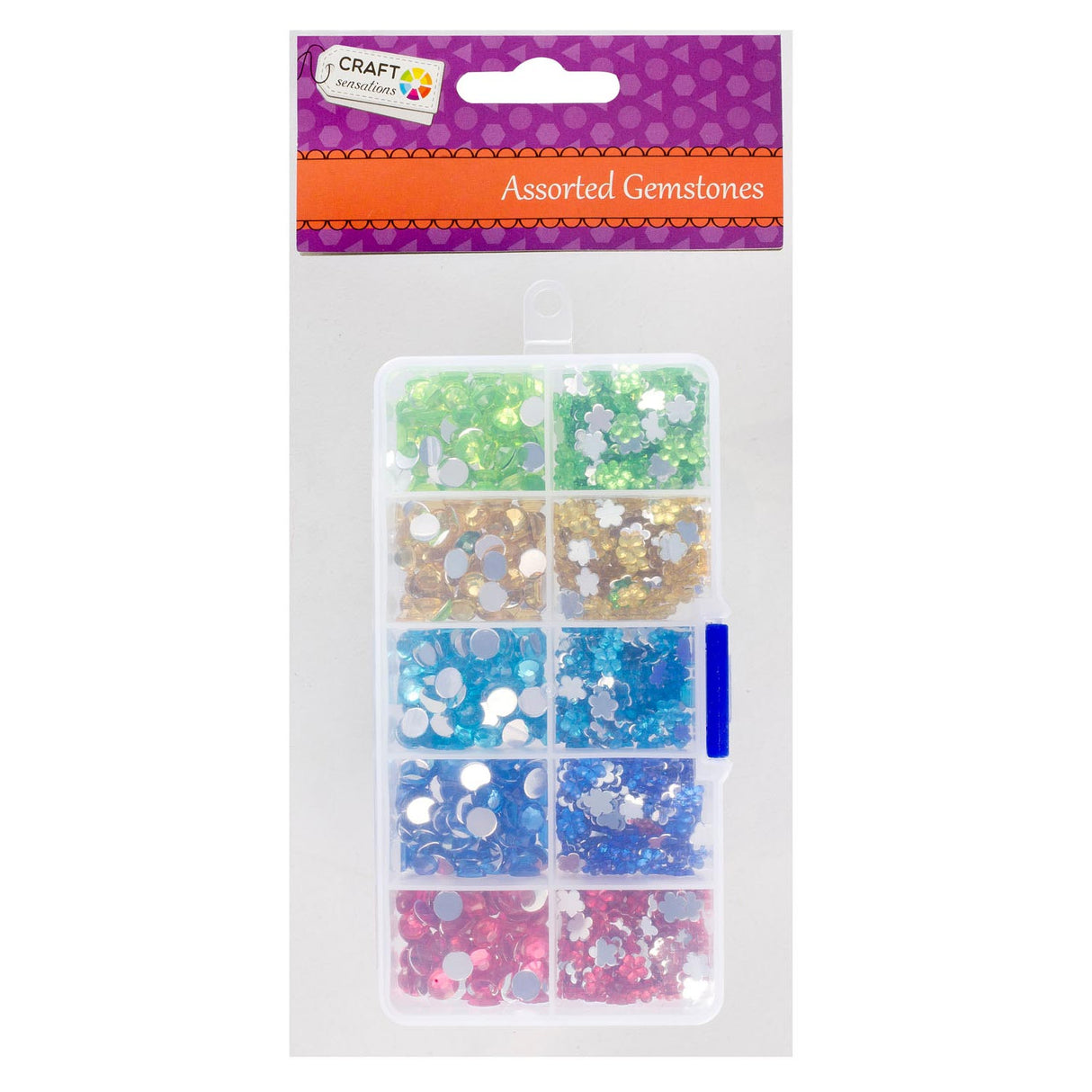 Creative Craft Group colored stones in storage box