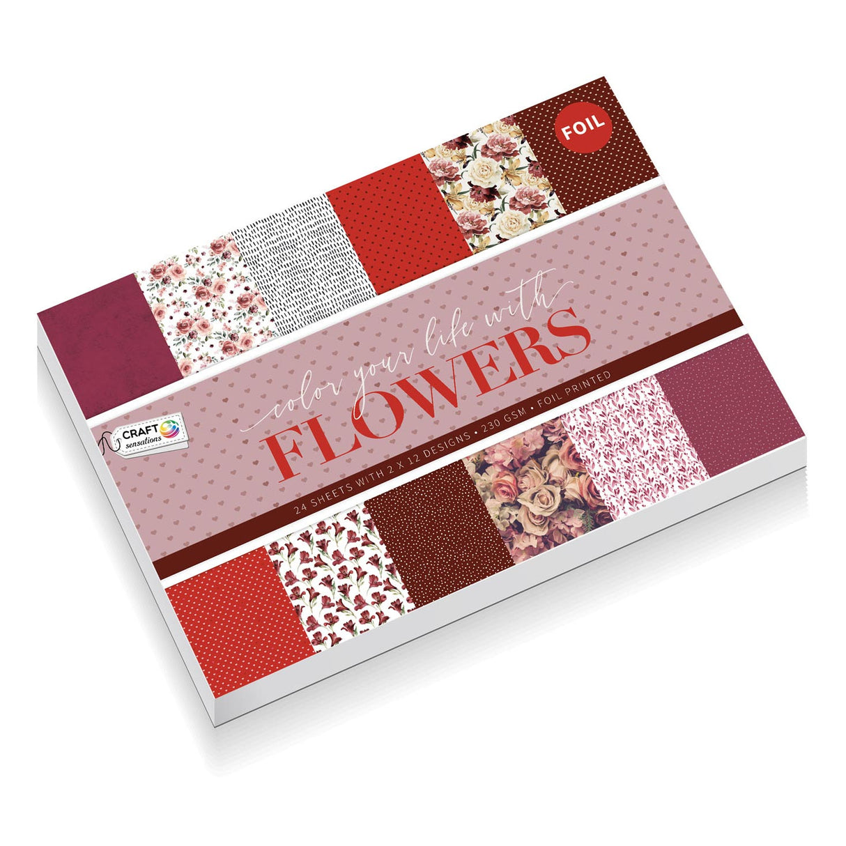 Creative Craft Group Craft Cardon con un foglio, 24 fiori di rivestimento