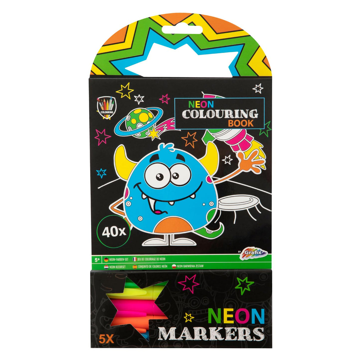 GRAFIX Colorbook Neon with 5 markers rocket