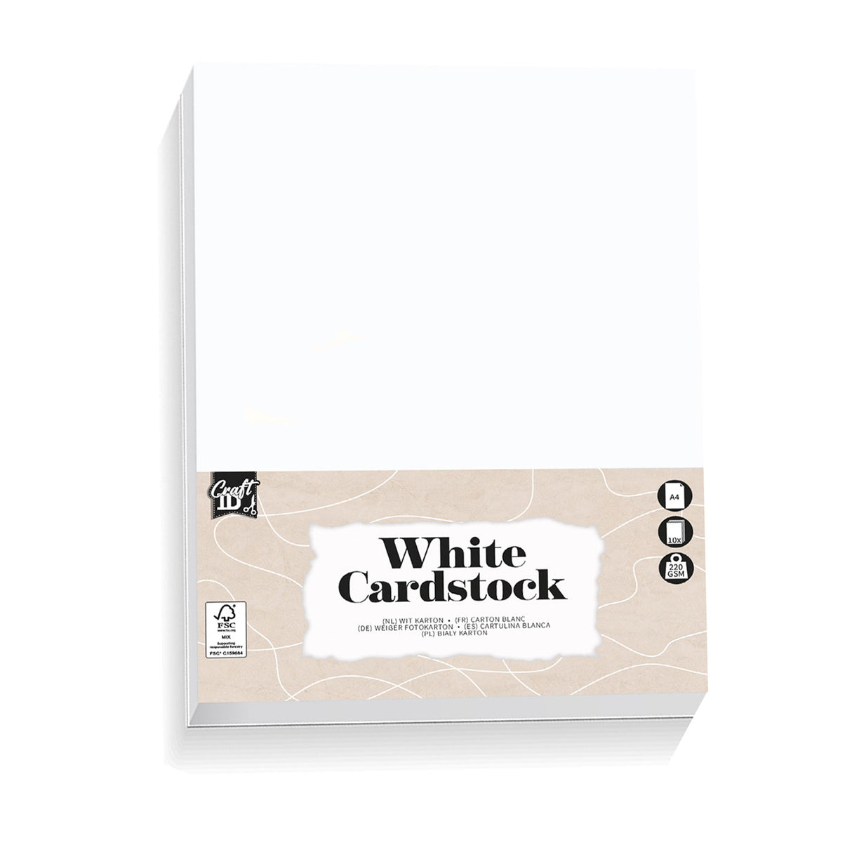 Creative craft group hobbykarton wit a4, 10 vellen