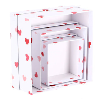 Juego de papel de regalo de 3 rojo blanco