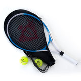 Tennis racket with cover and 2 balls blue
