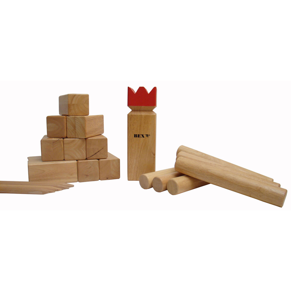 KUBB Pro Rubberhout with red king