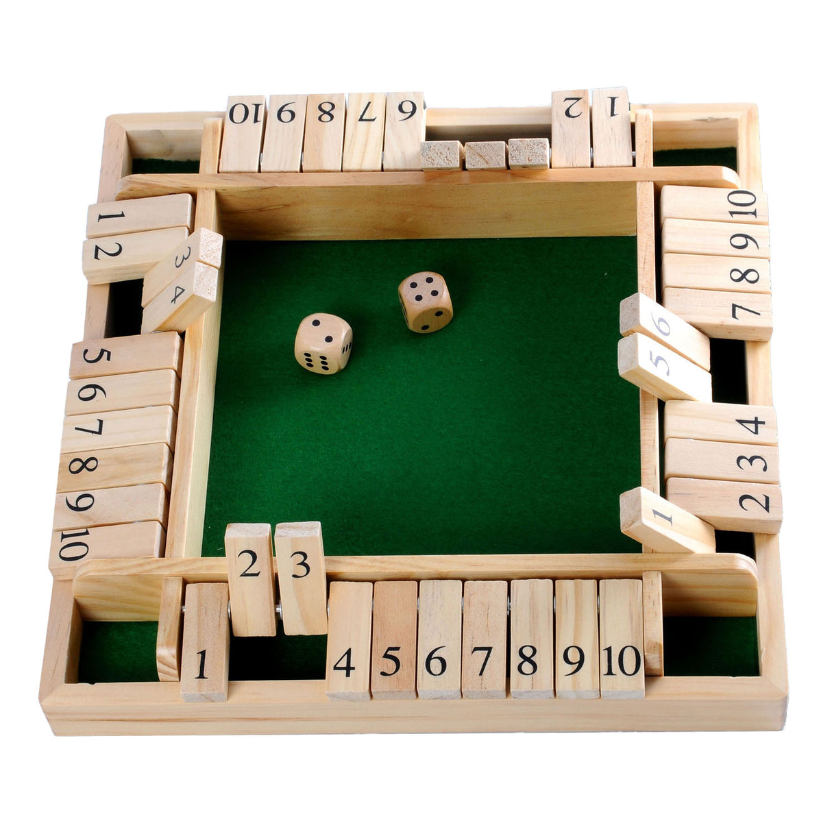 Shut The Box Houten Dice Game, 4 Players