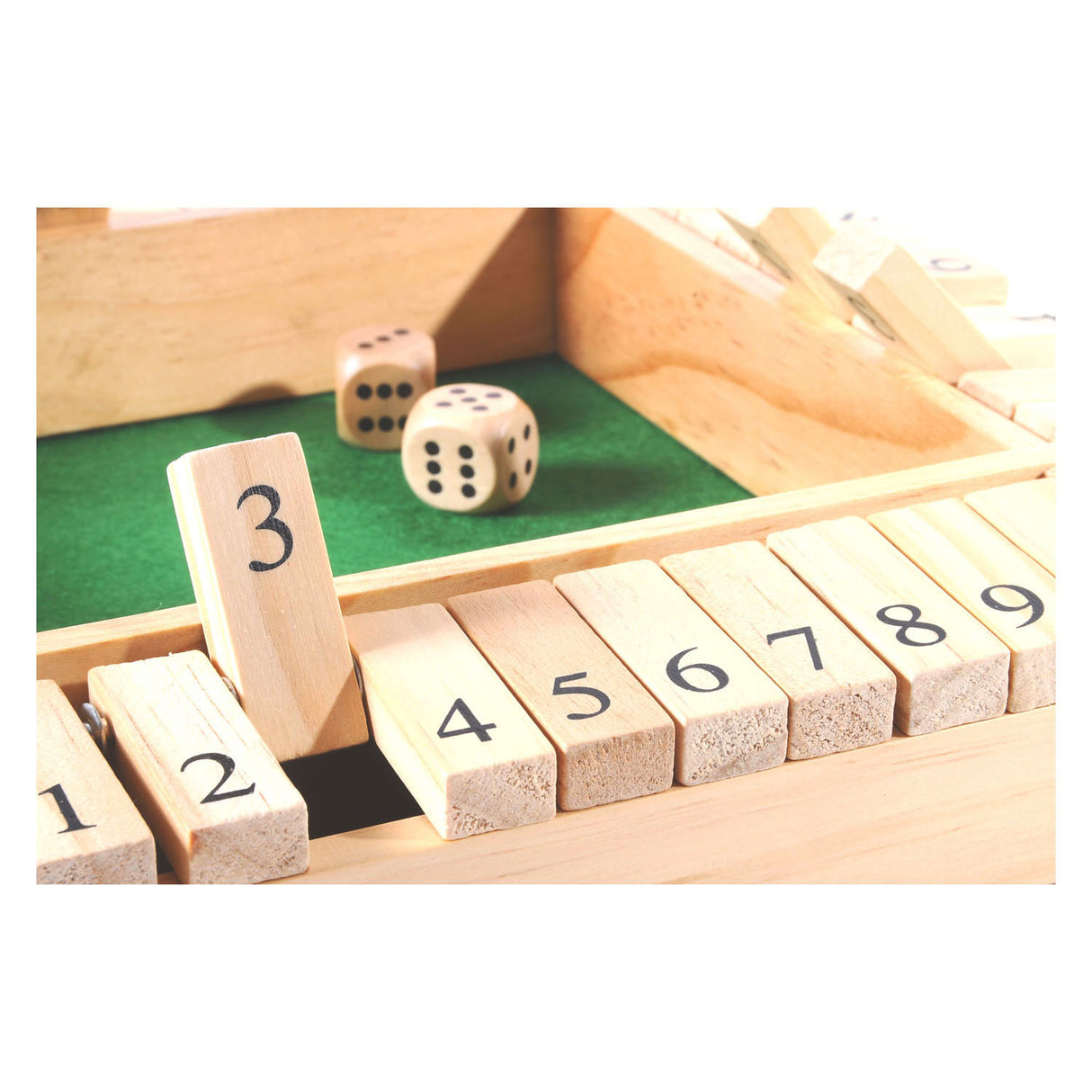Shut The Box Houten Dice Game, 4 Players