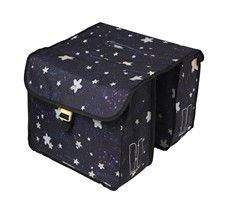 Basil Stardust dobbeltpose dobbelt cykelpose til børn, vand -repellent, reflekterende striber, 20L, nattskade