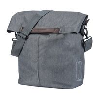 Basil City Shopper - Fietshopper, Gray Melee, 14-16L, Vegan Leder, Water retaining folding, Reflection