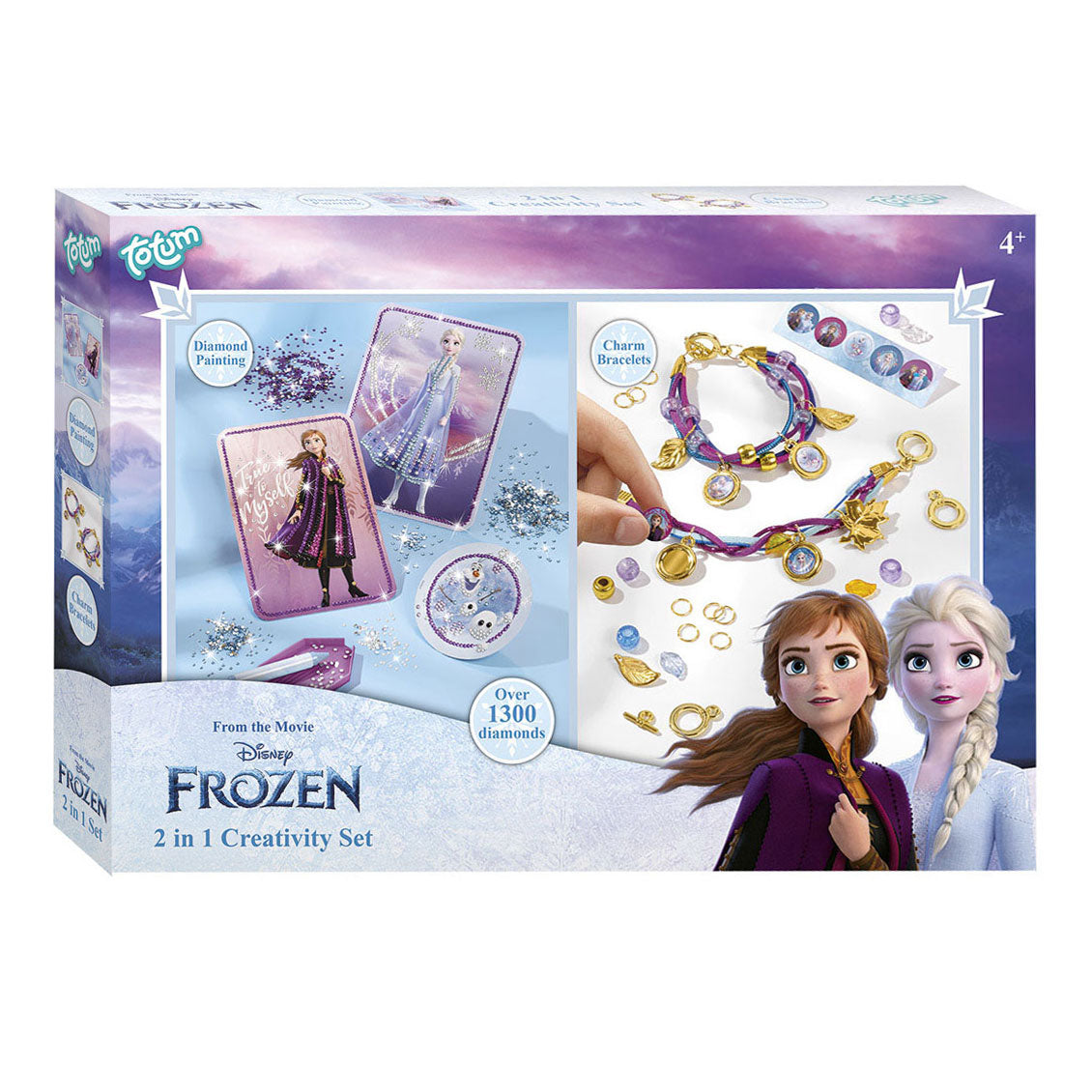 Totum 2in1 Frozen Diamond Painting and bracelets make craft set