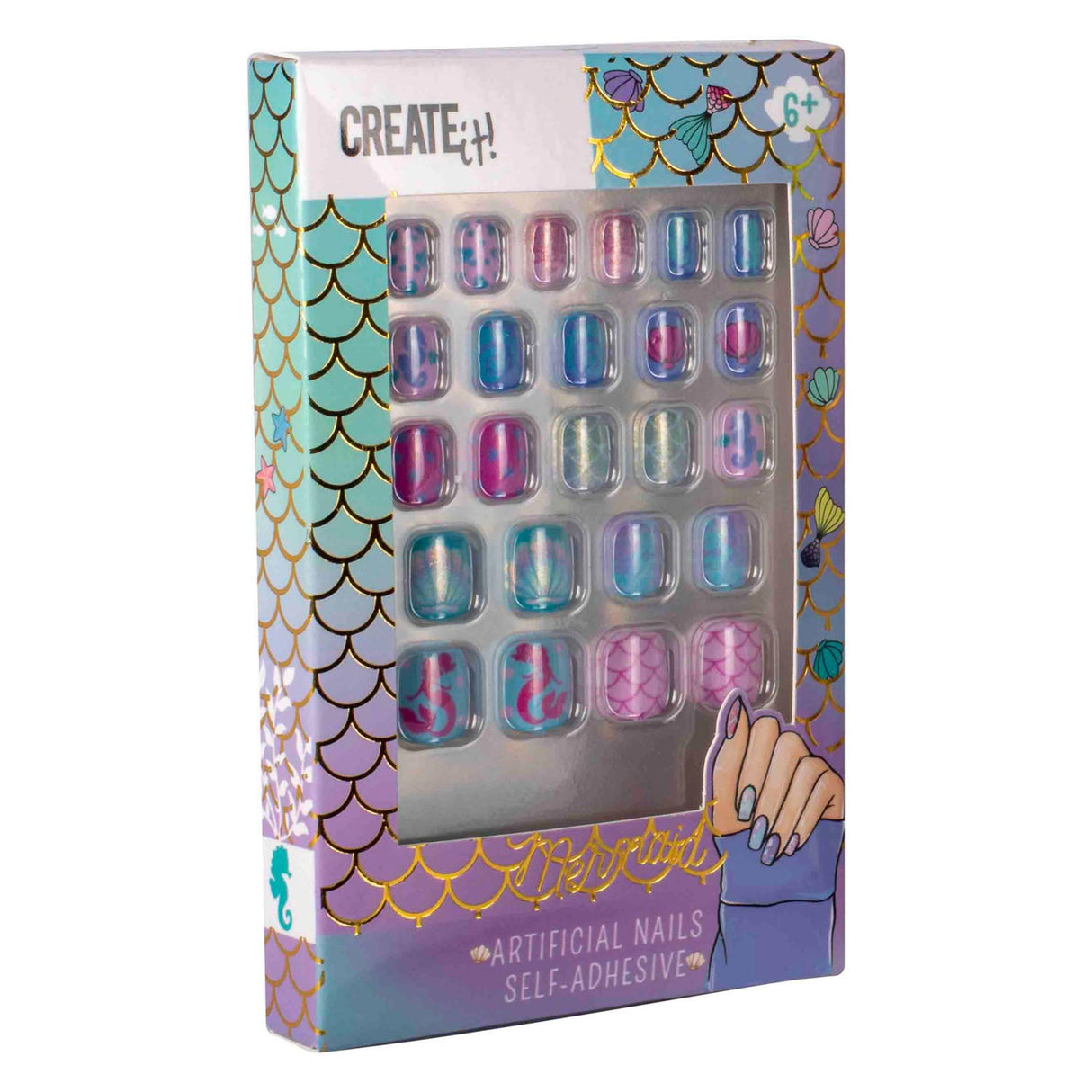 Create it! Mermaid artificial nails self -adhesive