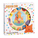 Bambolino Toys Dikkie Dik Wooden Learning Clock, 12dlg.