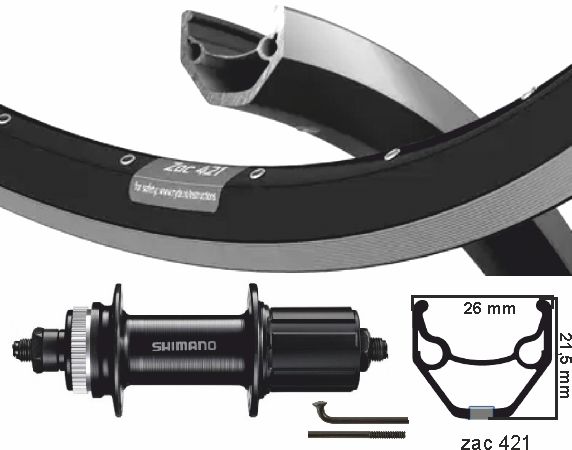 KGS Zadní kolo 27.5inch (584) RIM Black Cass 8-9V Centerlock výpadky