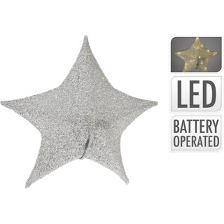 Ostatní značky vánoční hvězda vyrobená z tkaniny s 30 LED diody 50 cm barevné stříbro