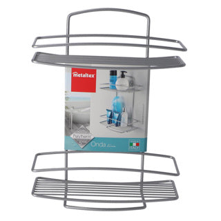 Perdita di doccia di metaltex onda 2 piani 26x11x35 cm argento