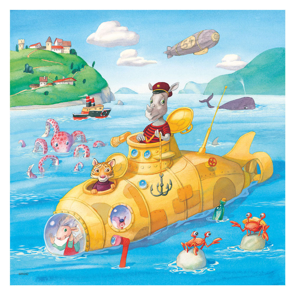 Ravensburger - pojazdy wodne grają puzzle 3x49st.