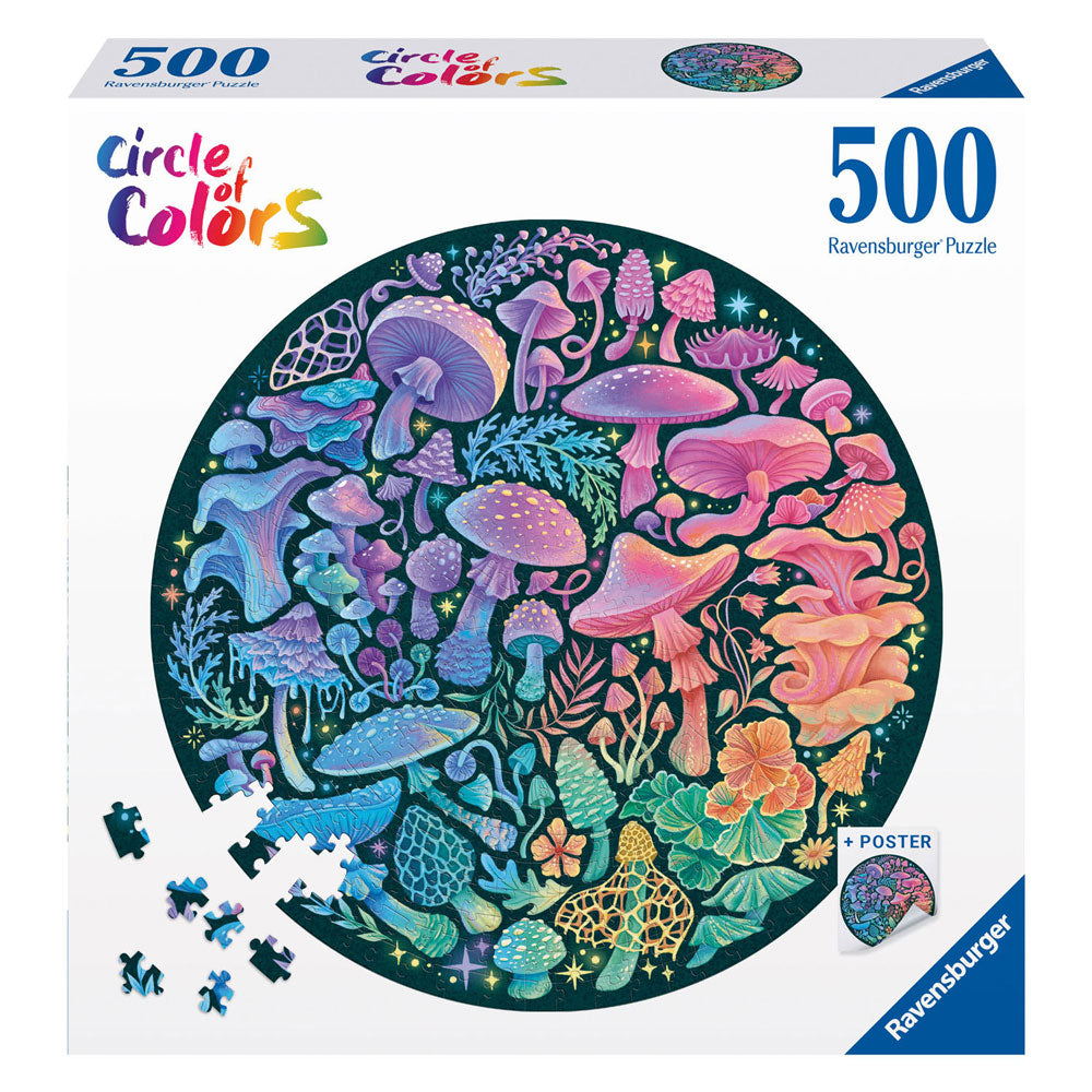 Ravensburger jigsaw puzzle circle or color mushrooms, 500st.