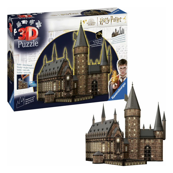 Ravensburger 3d puzzle Harry Potter Bradavice The Great Hall (Night Edition), 540st.