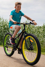 Volare Gradient Children's Bicycle - Pojkar - 24 tum - Black Green Yellow - 7 Speed ​​- Prime Collection